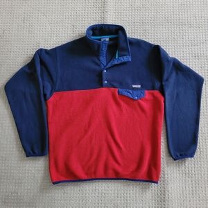 Patagonia Navy and Red Fleece Pullover